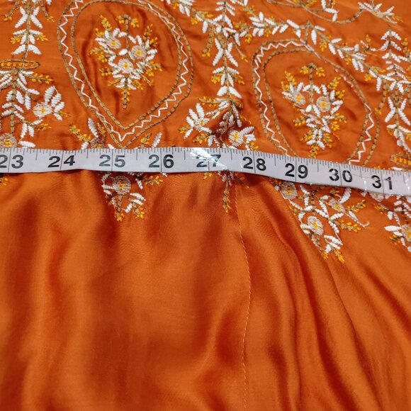 Free People Summer Boho Embroidered Batwing Tangerine Kimono Top Women's XS NWT - Picture 14 of 16